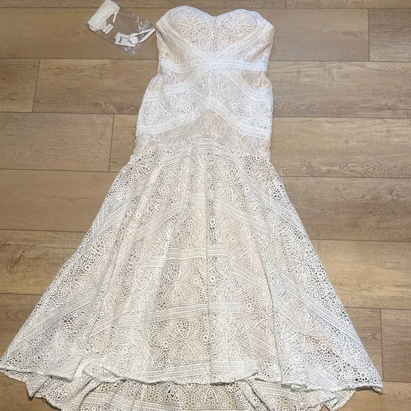 LIPOSA Bohemian Wedding Dress Sweetheart Mermaid Lace Bridal Gown, NWT Size 10 - Picture 2 of 8